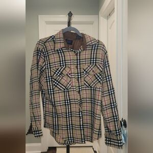 Vintage Sears Plaid Button-Up Shirt